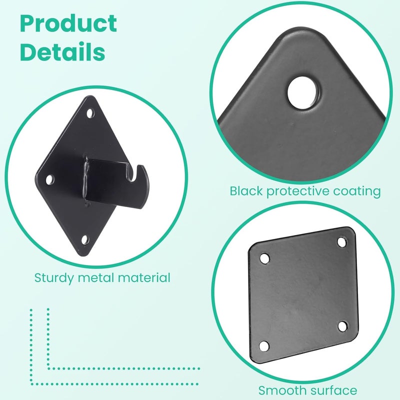 ALISWAT 15 Pcs Gridwall Mount Brackets with Screws,Metal Grid Panel Wall Mount Bracket,Grid Wall Accessory for Grid Panels Warehouse Office Cloakroom Retail Display Wall - Image 4